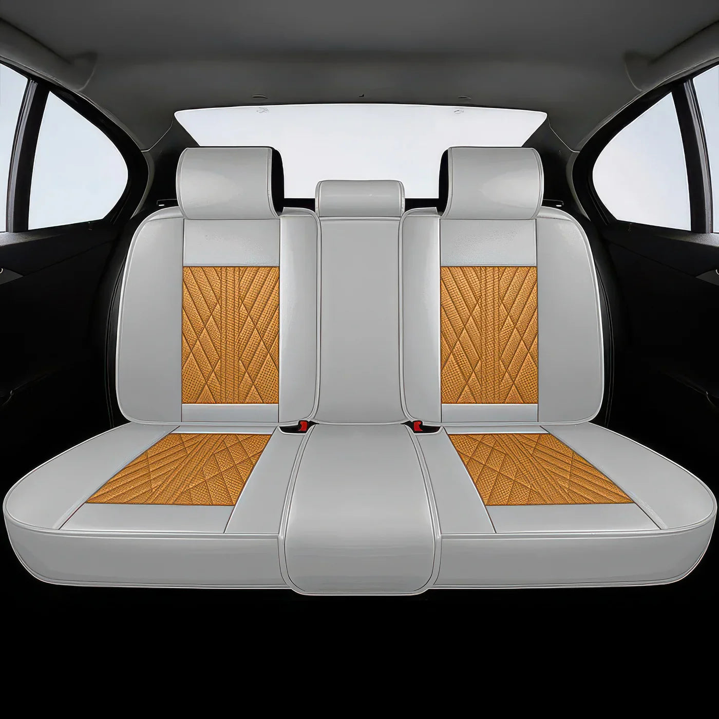 Premium Car Seat Covers - Brown & Gray | Waterproof Leather Car Seat Covers