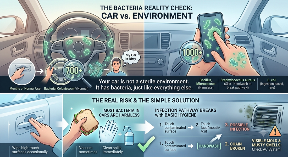 Car Interior Bacteria: What's Actually Living on Your Seats
