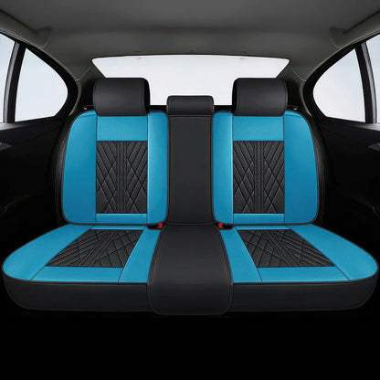 Premium Car Seat Covers - Black & Blue | Waterproof Leather Car Seat Covers