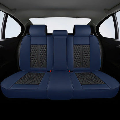 Premium Car Seat Covers - Black & Navy | Waterproof Leather Car Seat Covers