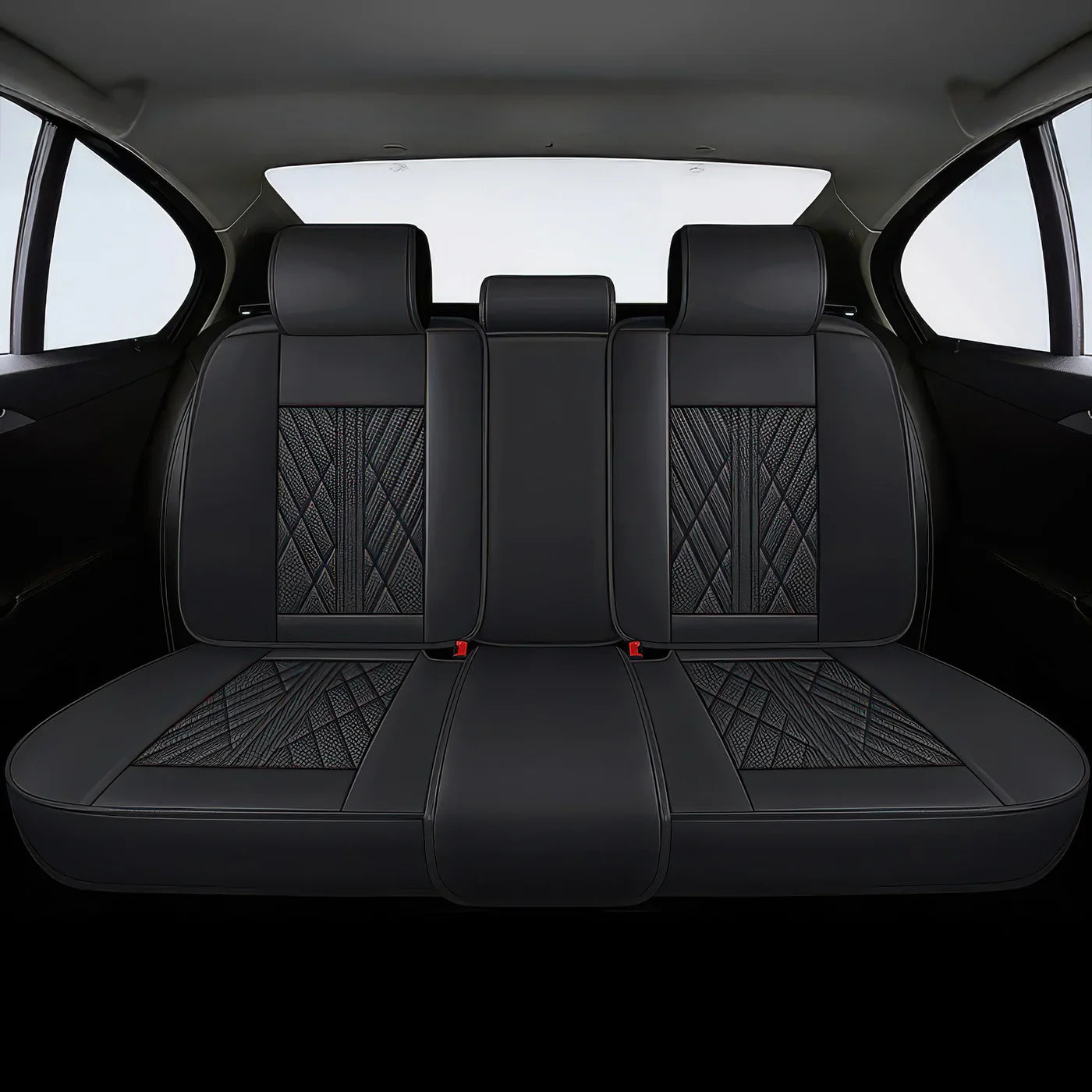 Premium Car Seat Covers - Black & Pink | Waterproof Leather Car Seat Covers