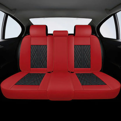 Premium Car Seat Covers - Black & Red | Waterproof Leather Car Seat Covers