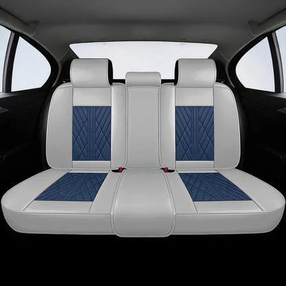Premium Car Seat Covers - Blue & Gray | Waterproof Leather Car Seat Covers