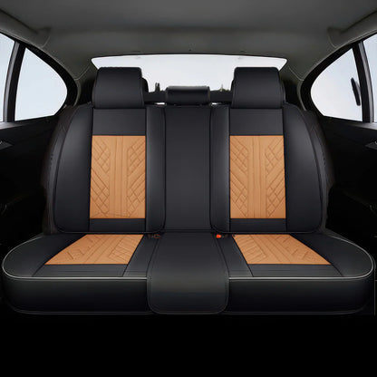 Premium Car Seat Covers - Brown & Black | Waterproof Leather Car Seat Covers