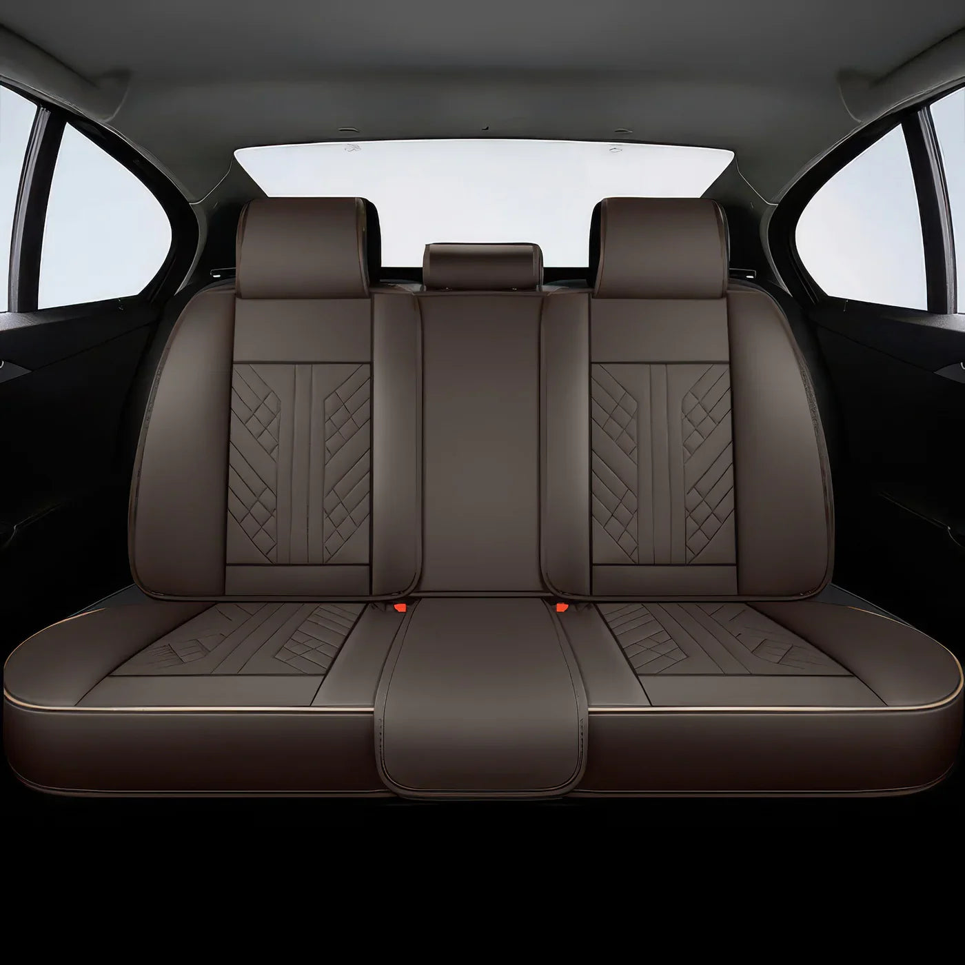 Premium Car Seat Covers - Coffee | Waterproof Leather Car Seat Covers