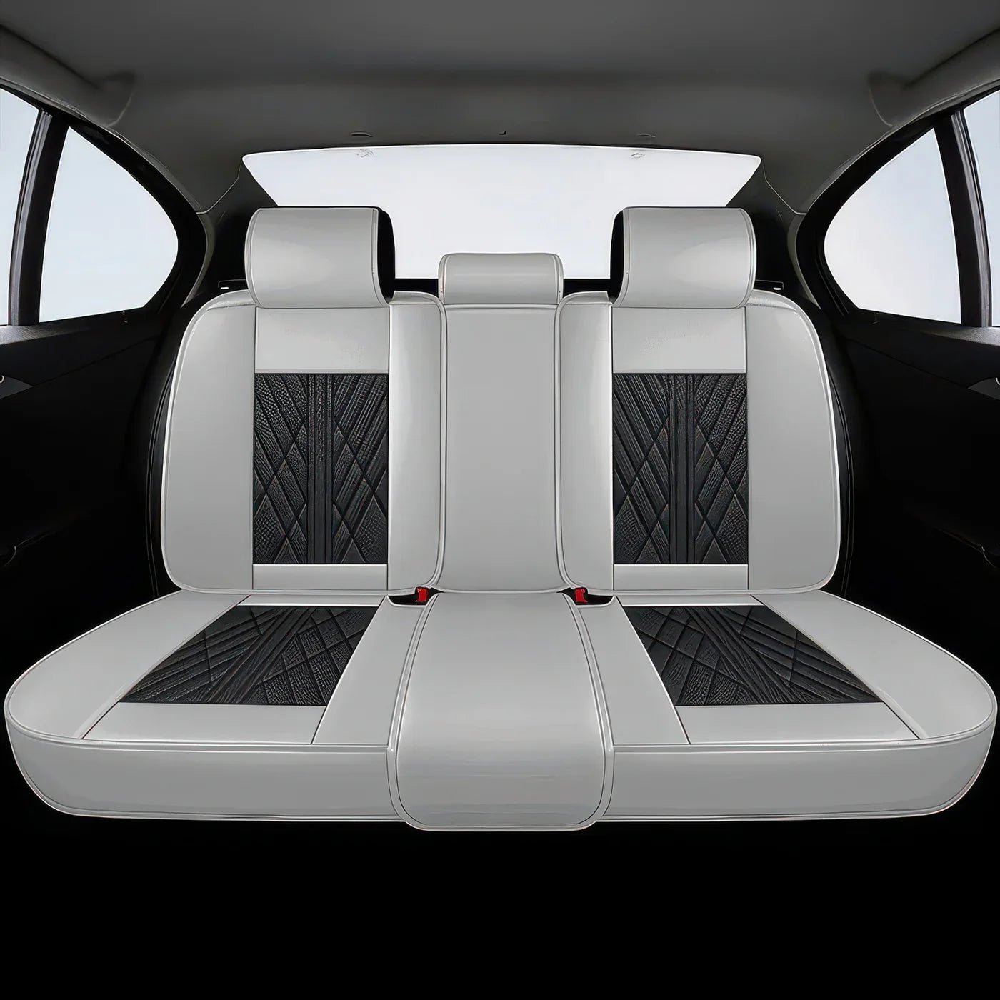 Premium Car Seat Covers - Gray & Black | Waterproof Leather Car Seat Covers