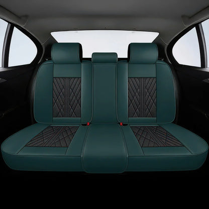 Premium Car Seat Covers - Green & Black | Waterproof Leather Car Seat Covers