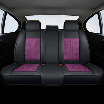 Premium Car Seat Covers - Purple & Black | Waterproof Leather Car Seat Covers