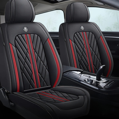 Premium Car Seat Covers - Red & Black | Waterproof Leather Car Seat Covers
