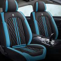 Premium Car Seat Covers - Black & Blue | Waterproof Leather Car Seat Covers