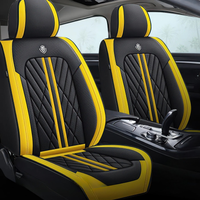 Premium Car Seat Covers - Black & Yellow | Waterproof Leather Car Seat Covers