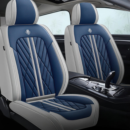 Premium Car Seat Covers - Blue & Gray | Waterproof Leather Car Seat Covers