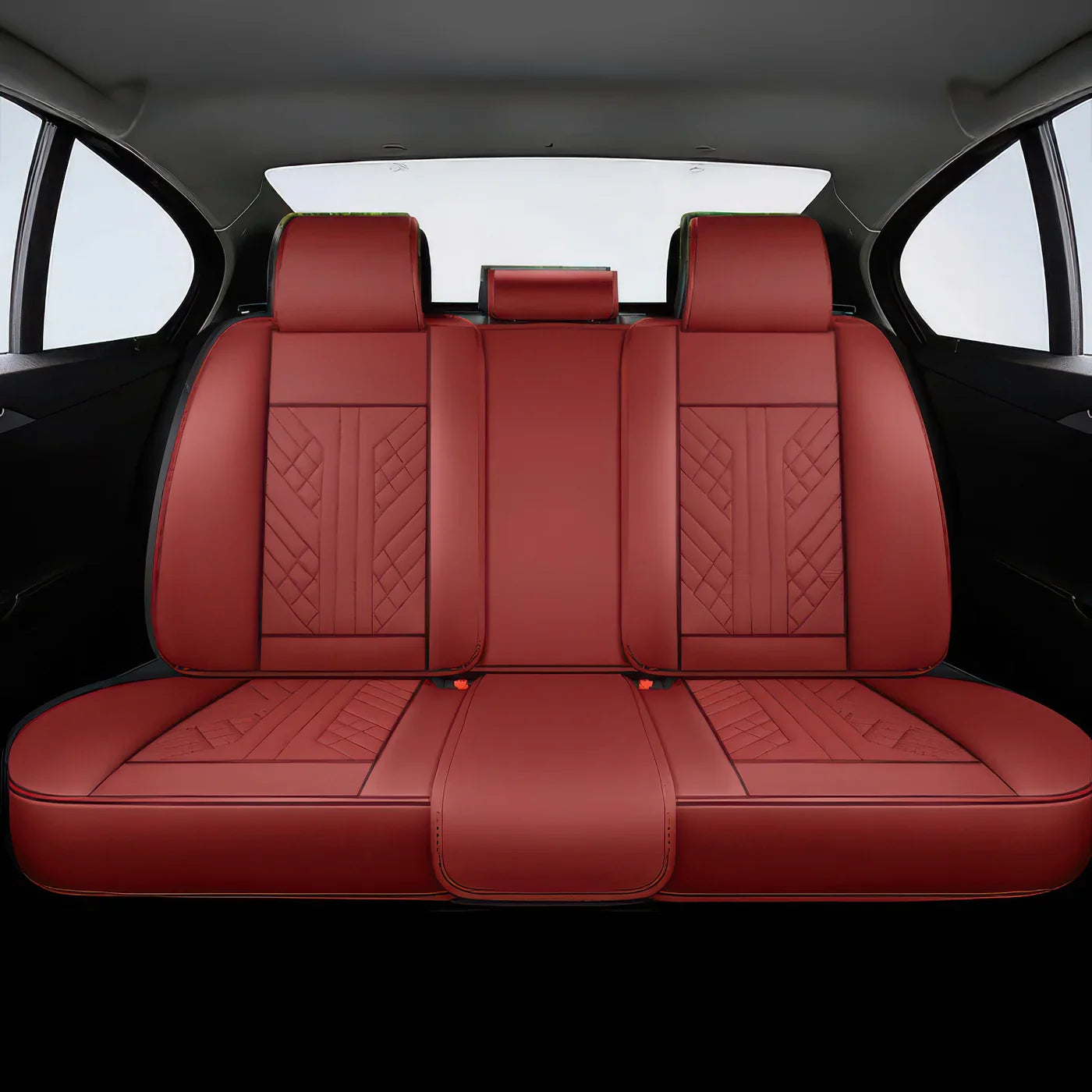 Premium Car Seat Covers - Wine Red | Waterproof Leather Car Seat Covers