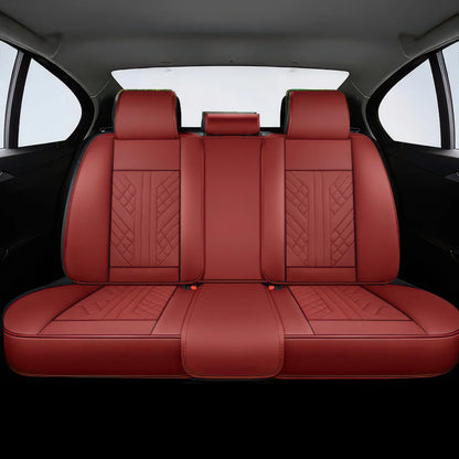 Premium Car Seat Covers - Wine Red | Waterproof Leather Car Seat Covers